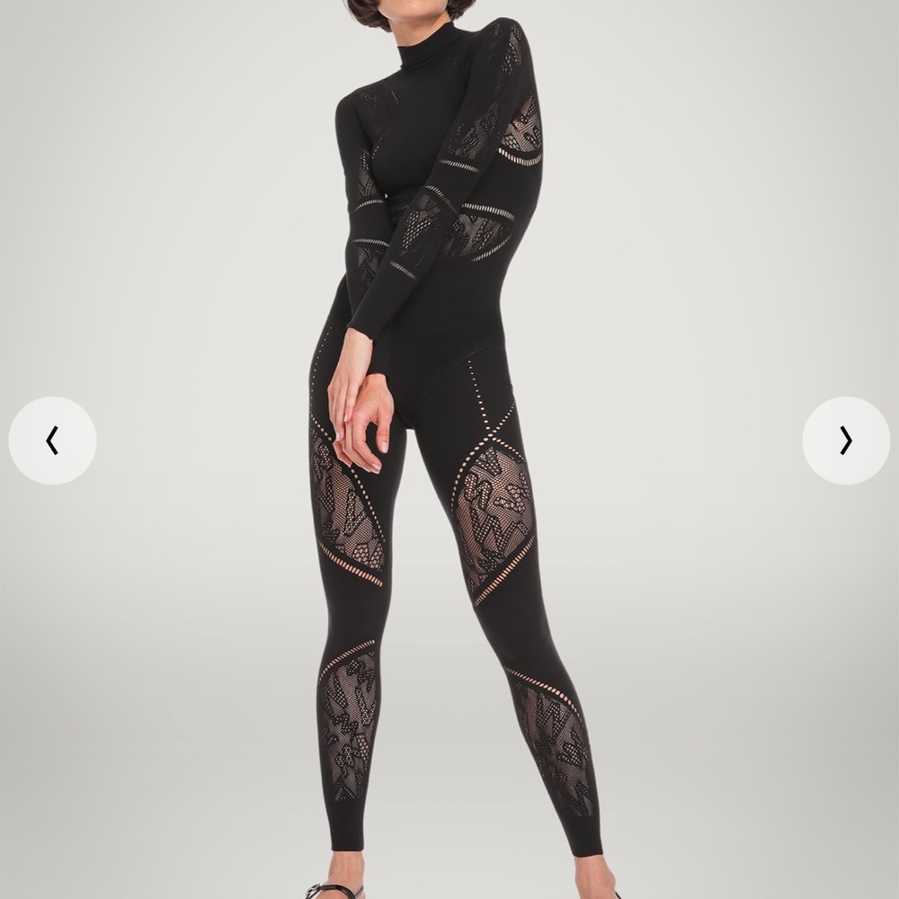 Wolford logo net bodysuit and leggings